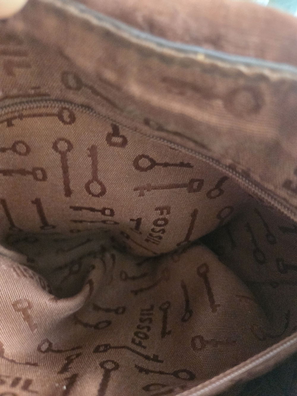 LOW START Fossil Brown Leather Crossbody Bag with Brass Hardware - Picture 4 of 15